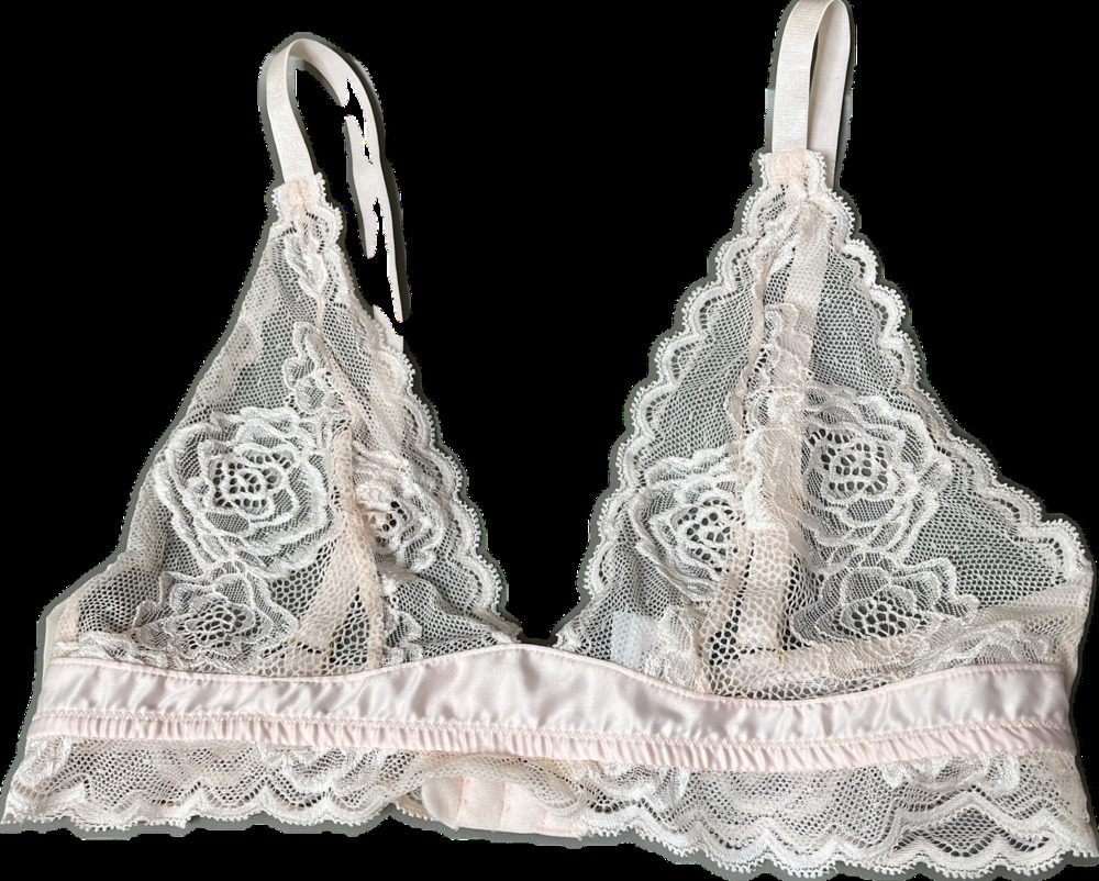 Felicity Hayward X Playful Promises delicate floral sheer lace bralette US 6